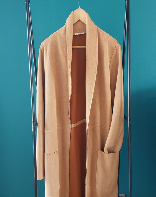 Chaqueta camel, larga