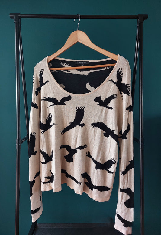 Beige estampado negro