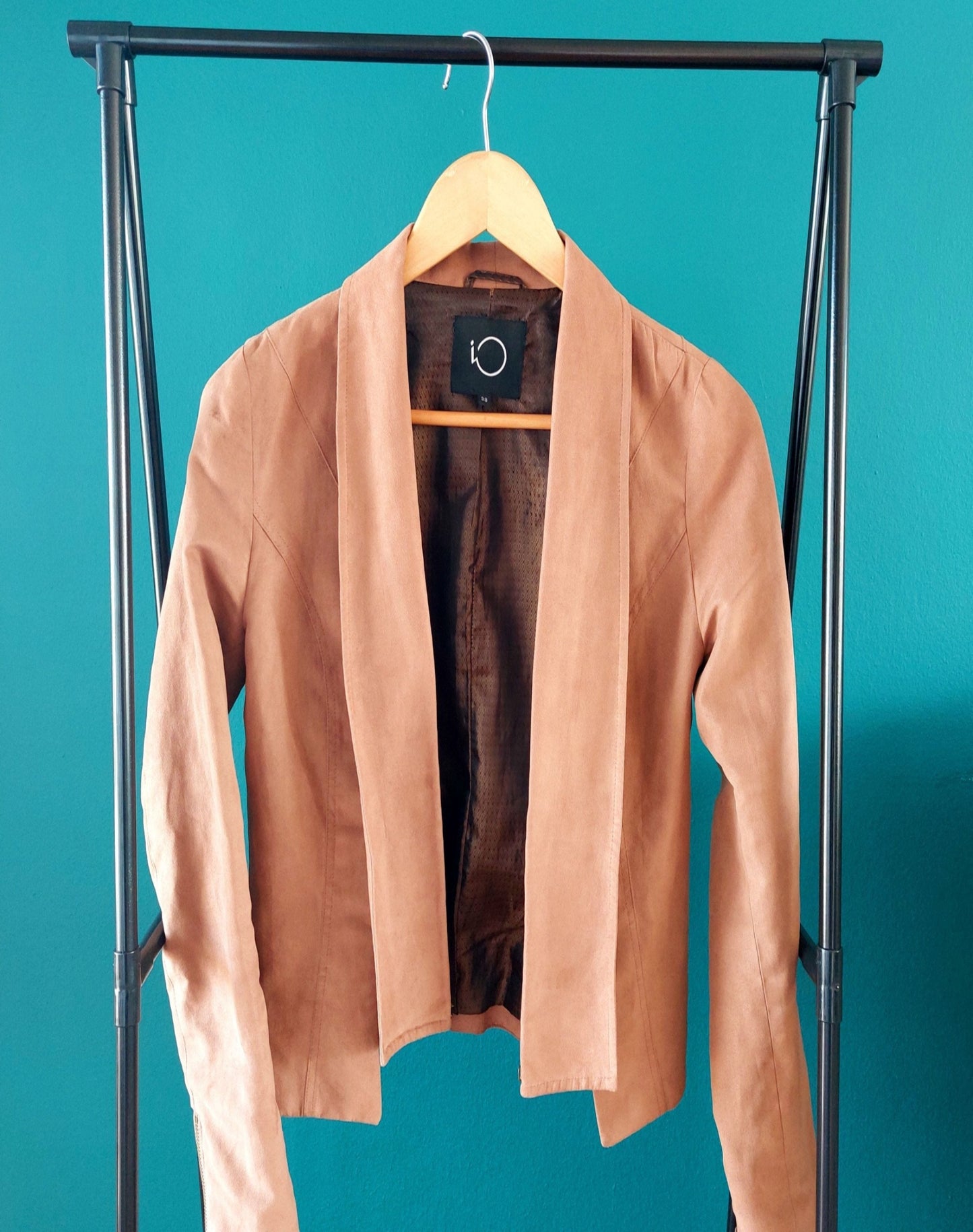 Chaqueta gamuza sin botones