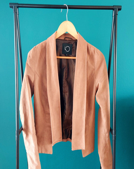 Chaqueta gamuza sin botones